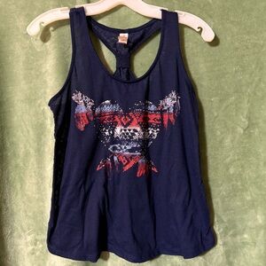 No Boundaries Navy Aztec Heart Tank – M